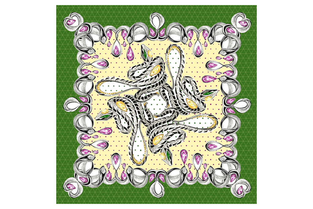 Pre Order - Fashion Strokes Garden Snakes Scarf