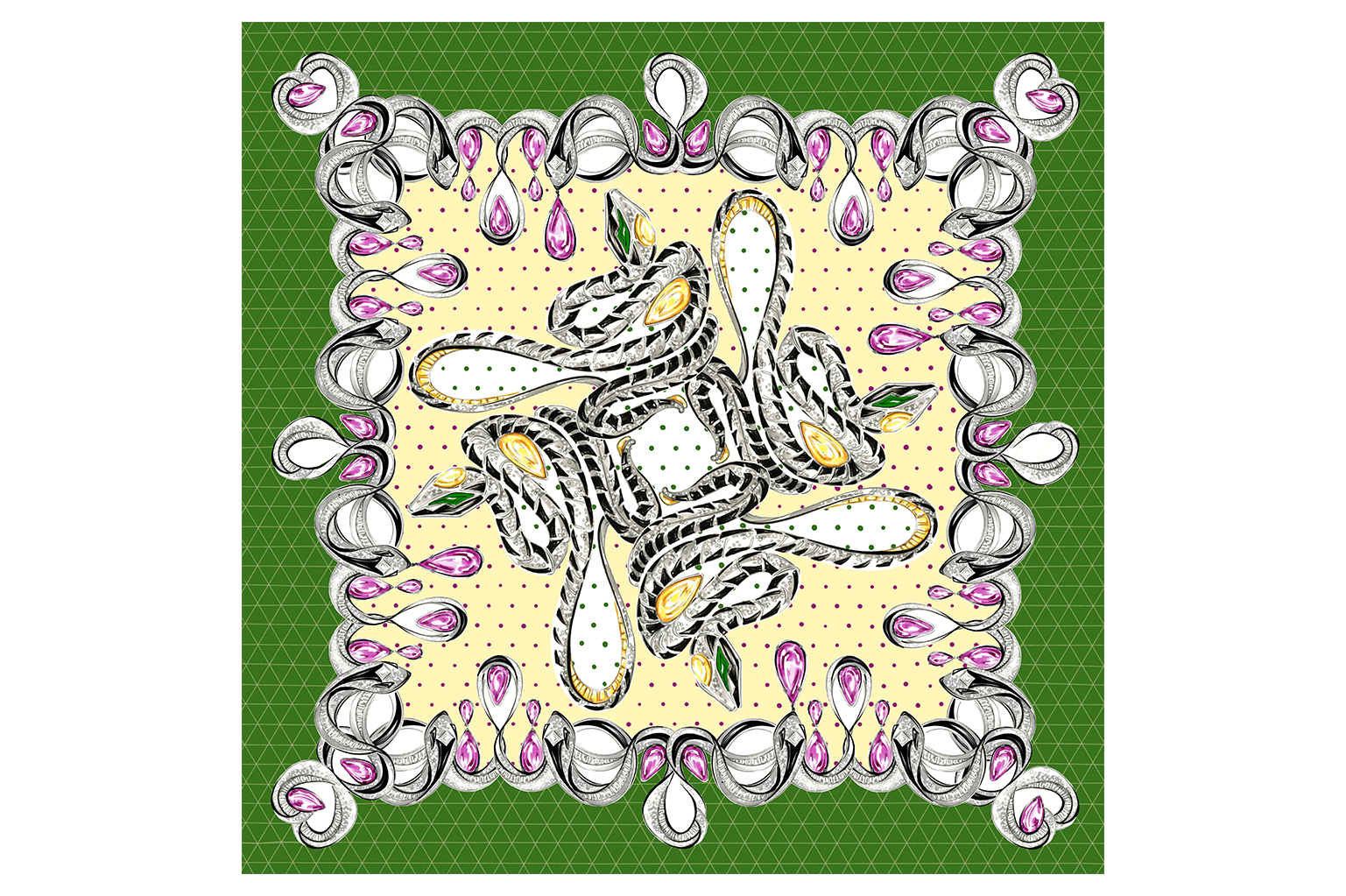 Pre Order - Fashion Strokes Garden Snakes Scarf
