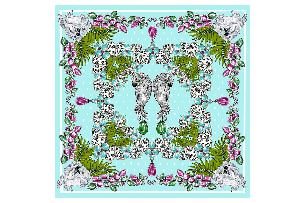 Pre Order - Fashion Strokes Tropical Sparkle Scarf